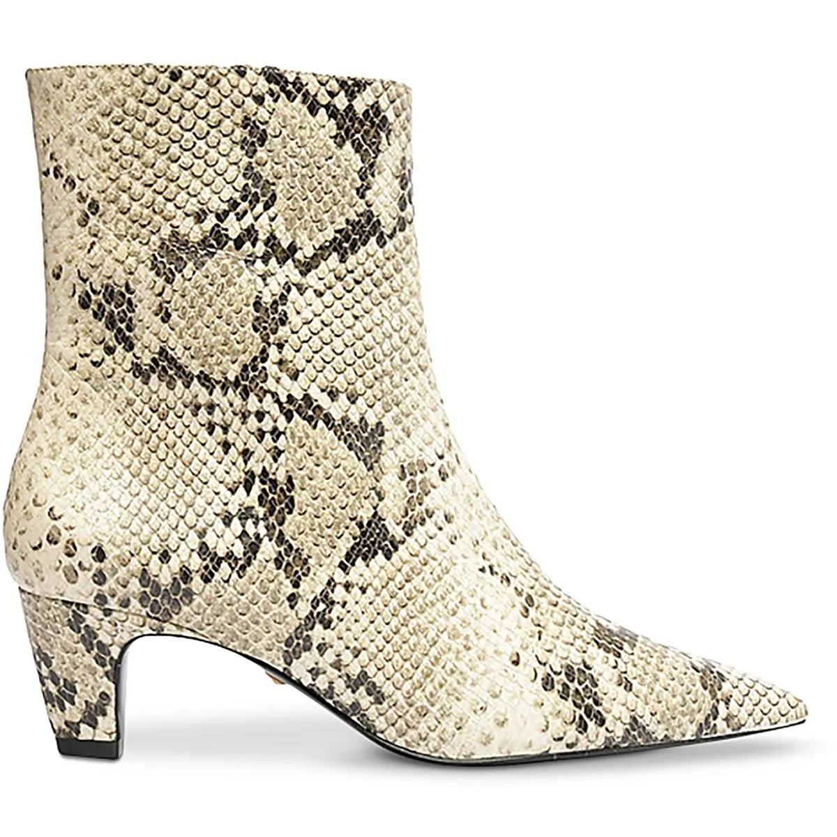 Dellia Womens Snake Print Leather Mid-Calf Boots