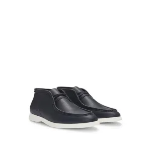 Desert boots in tumbled leather with apron toe