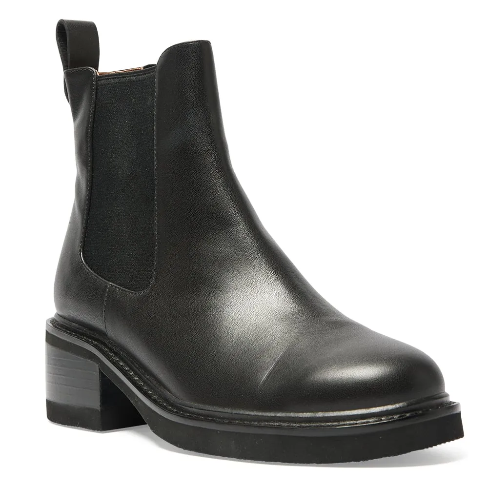 Detroit Boot in Black Leather