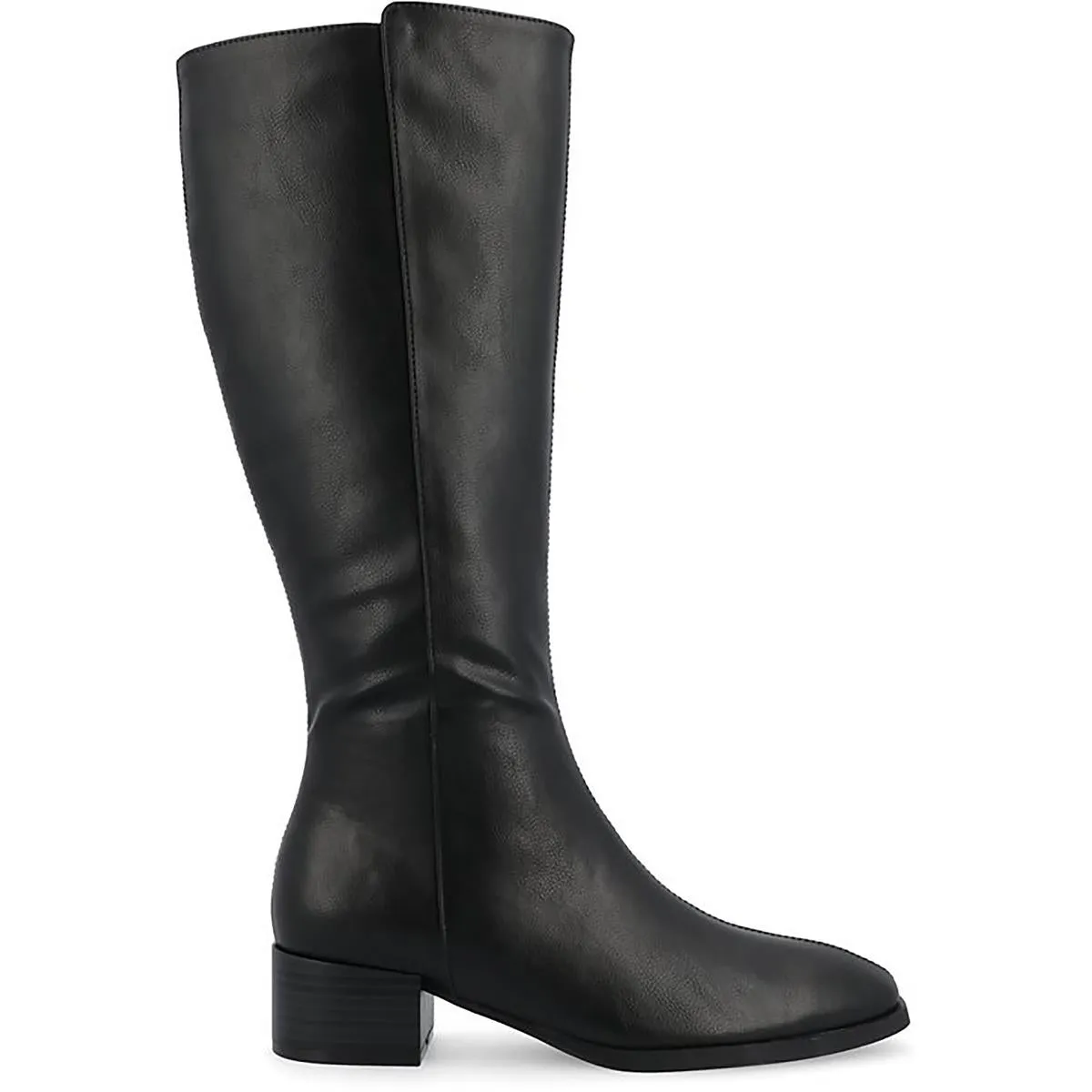 DEVRI Womens Faux Leather Square toe Knee-High Boots