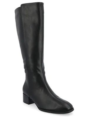 DEVRI Womens Faux Leather Square toe Knee-High Boots
