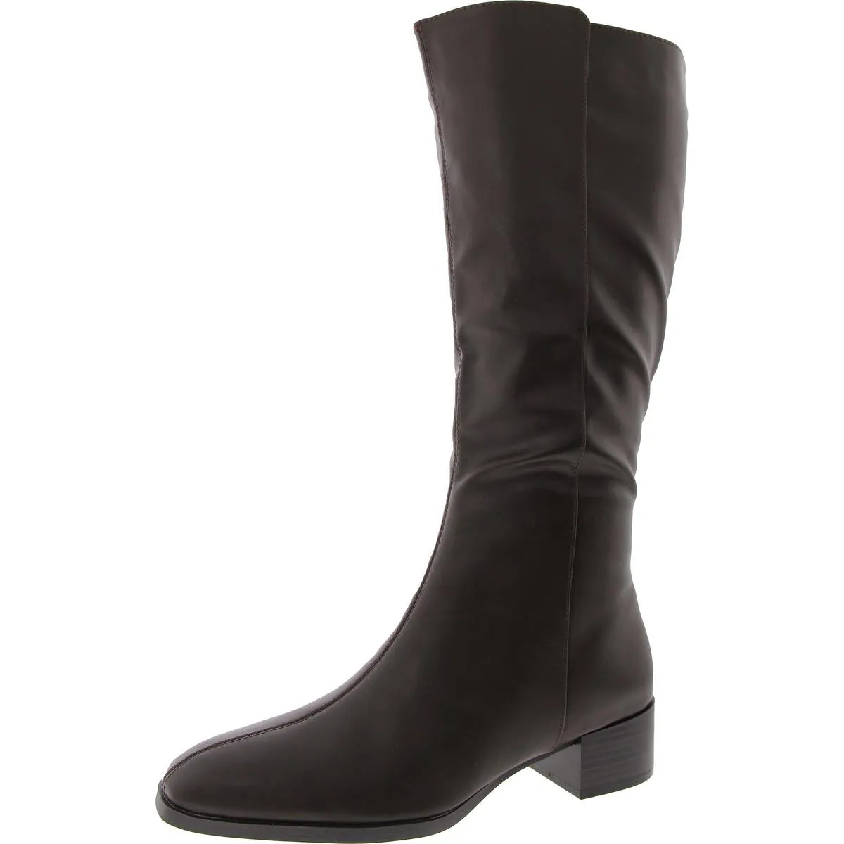 DEVRI Womens Faux Leather Square toe Knee-High Boots