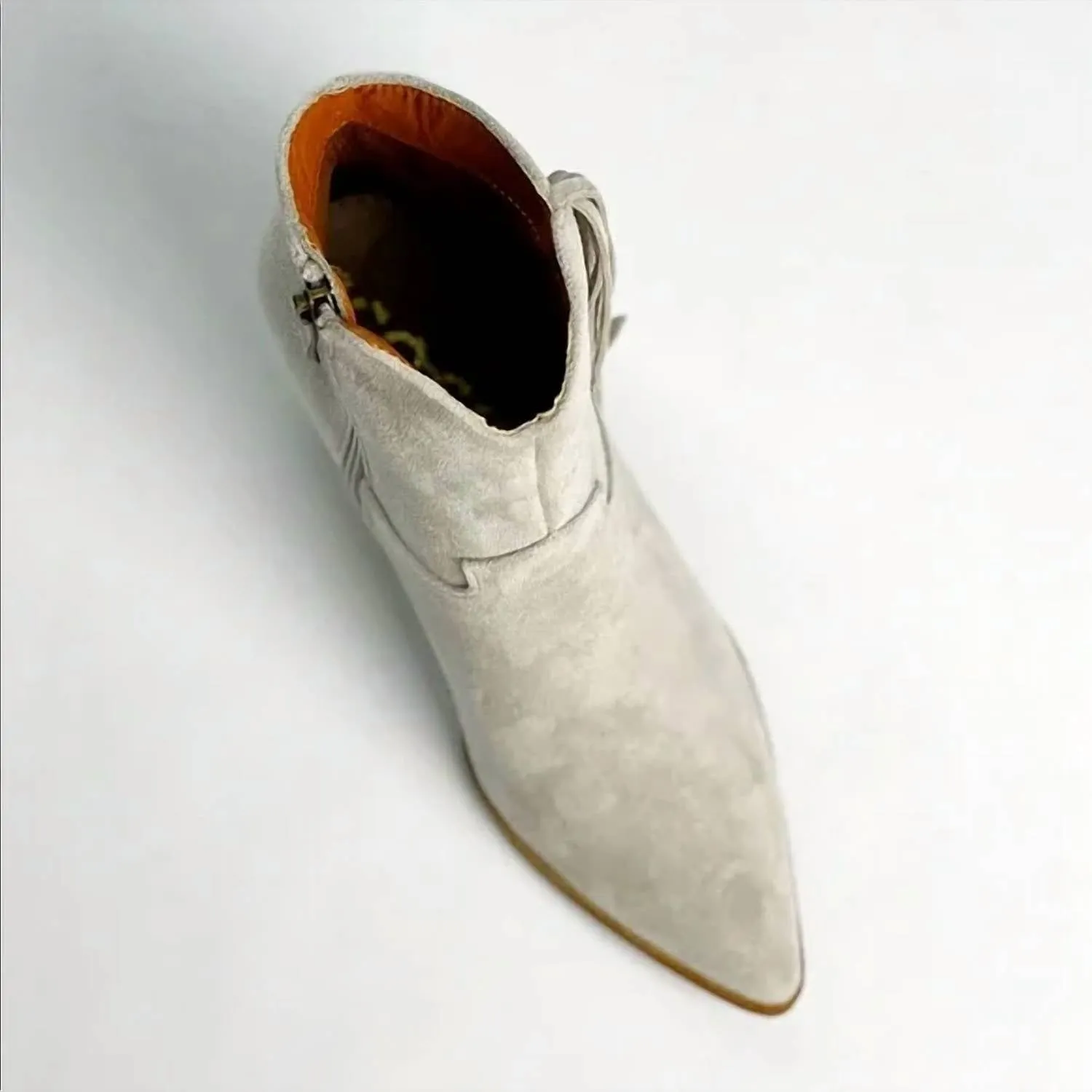 Dixie Fringe Booties In Grey
