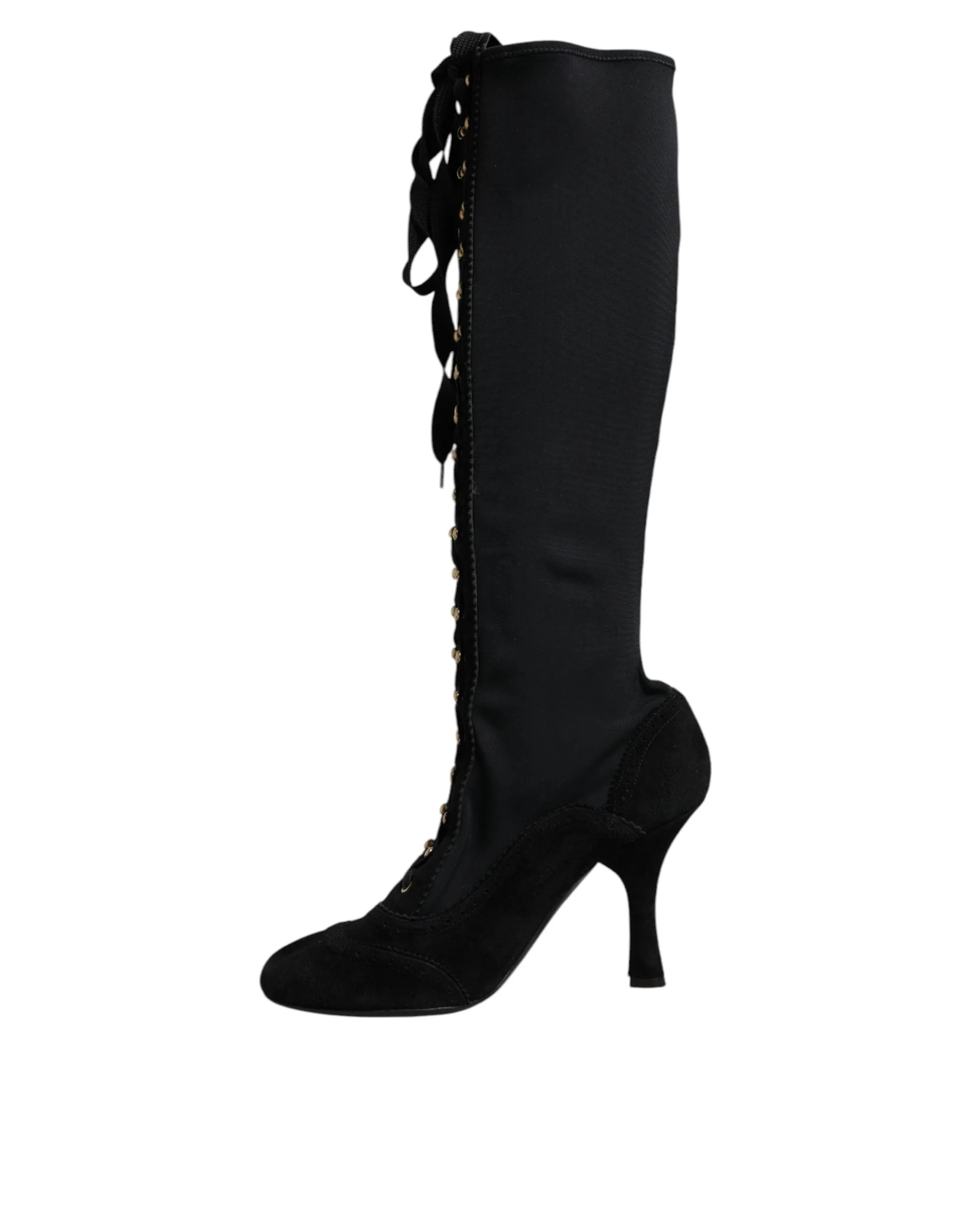 Dolce & Gabbana Lace Up Heels High Boots Women's Shoes