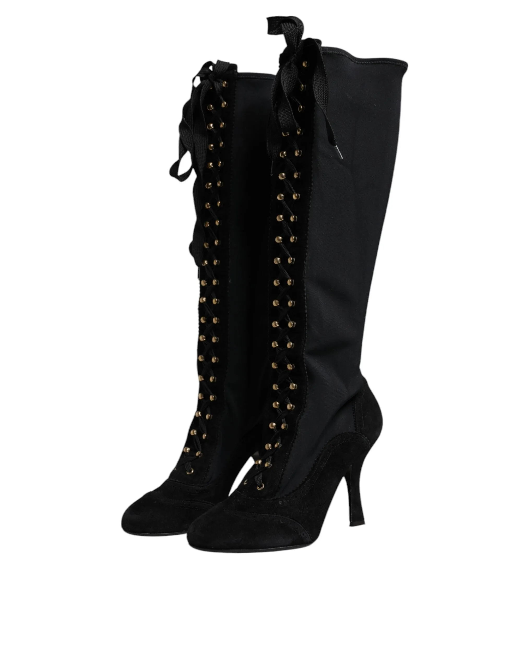 Dolce & Gabbana Lace Up Heels High Boots Women's Shoes