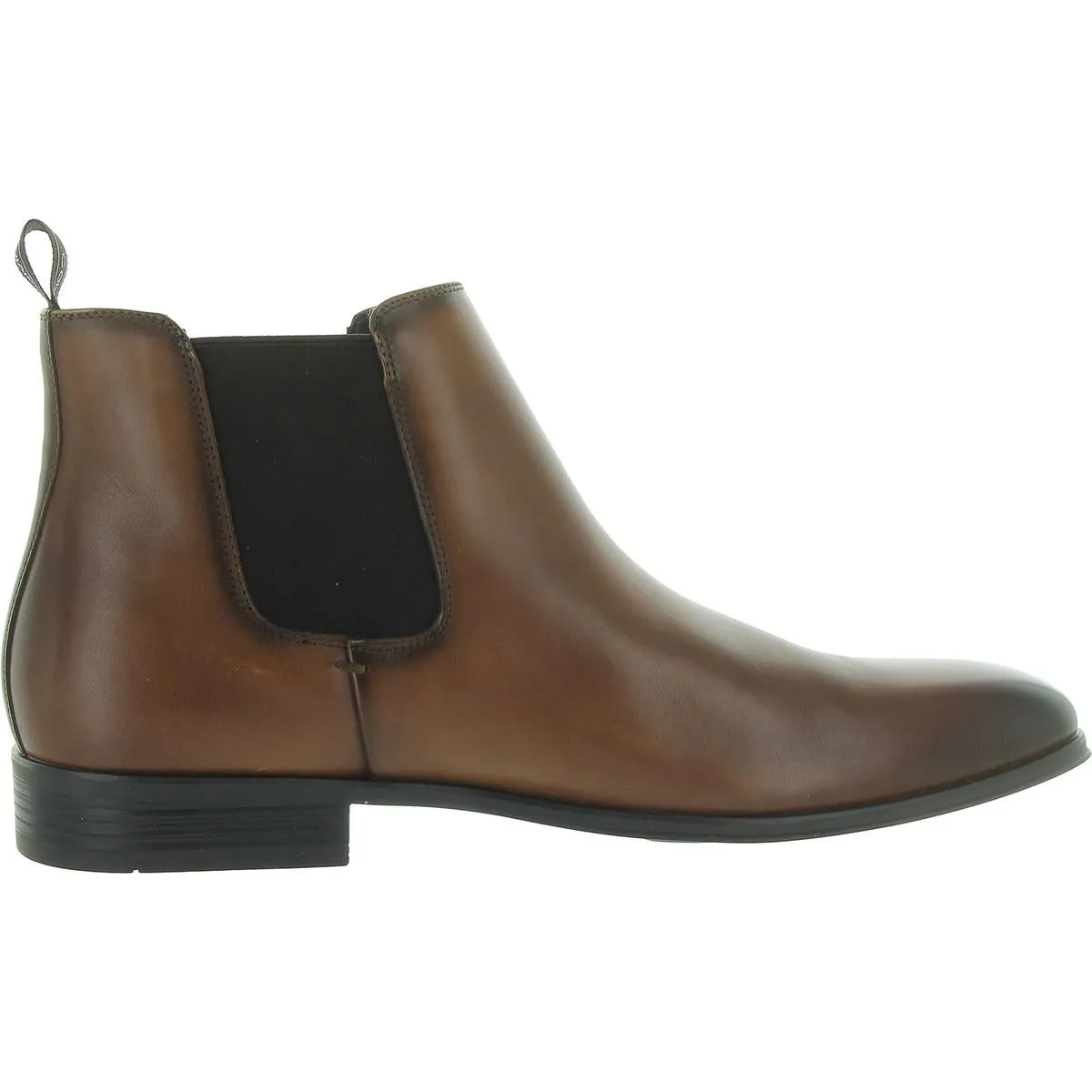 Donto Mens Leather Block Heel Chelsea Boots