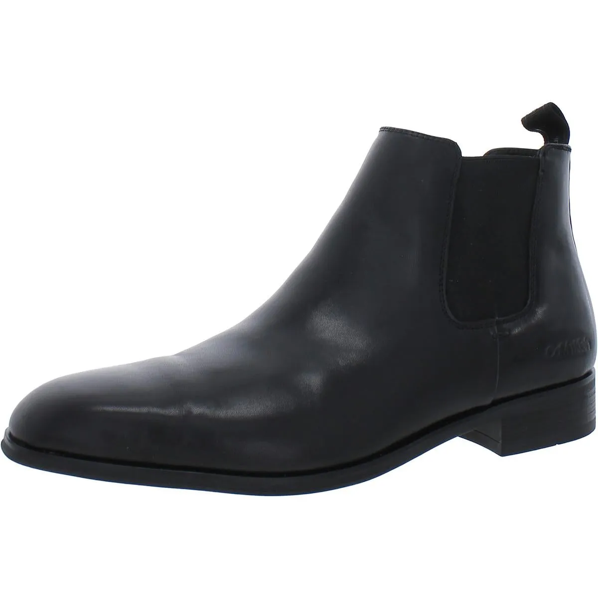 Donto Mens Leather Block Heel Chelsea Boots