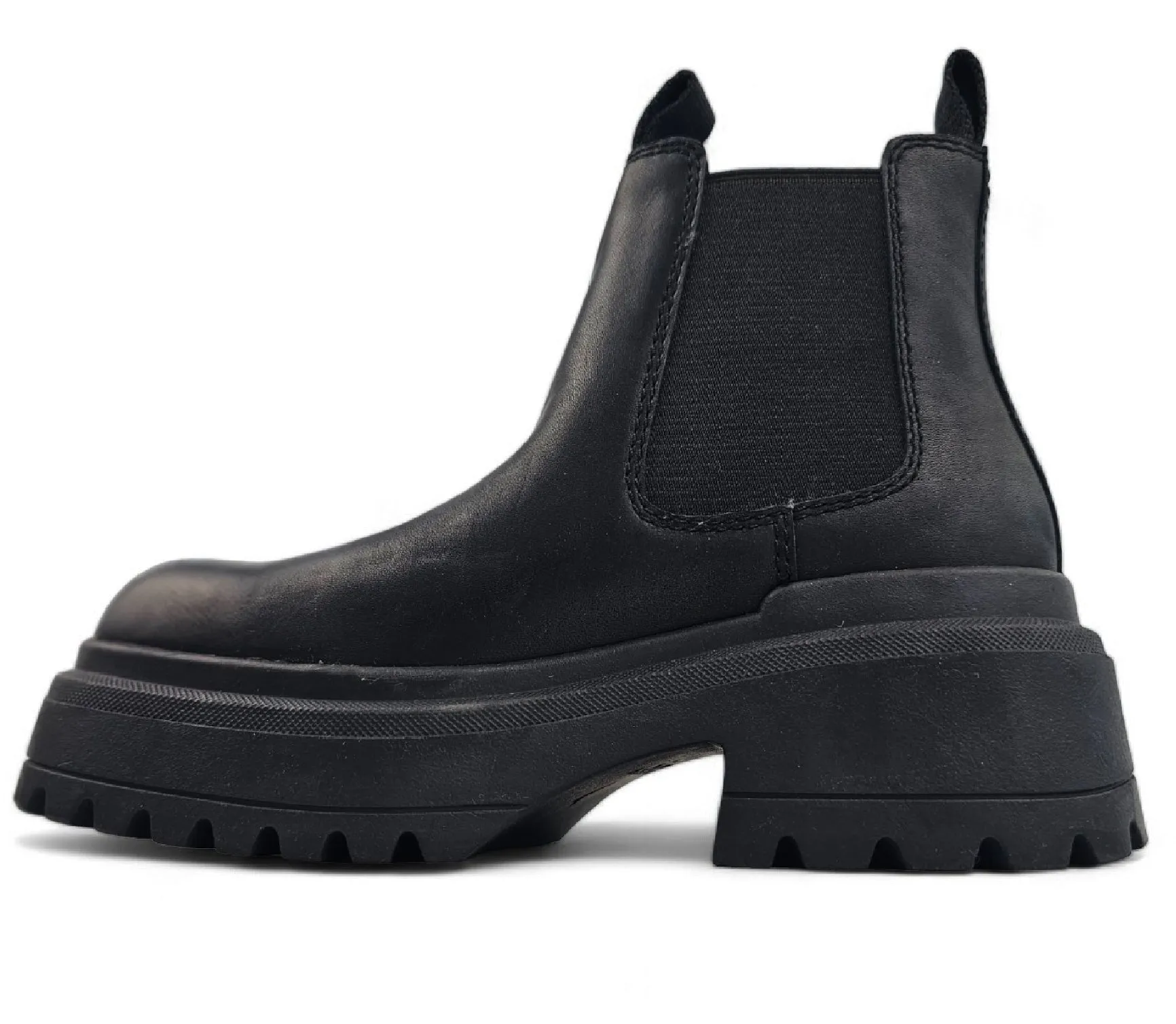 Dopamine - Women's Black Slip On Leather Chelsea Boots