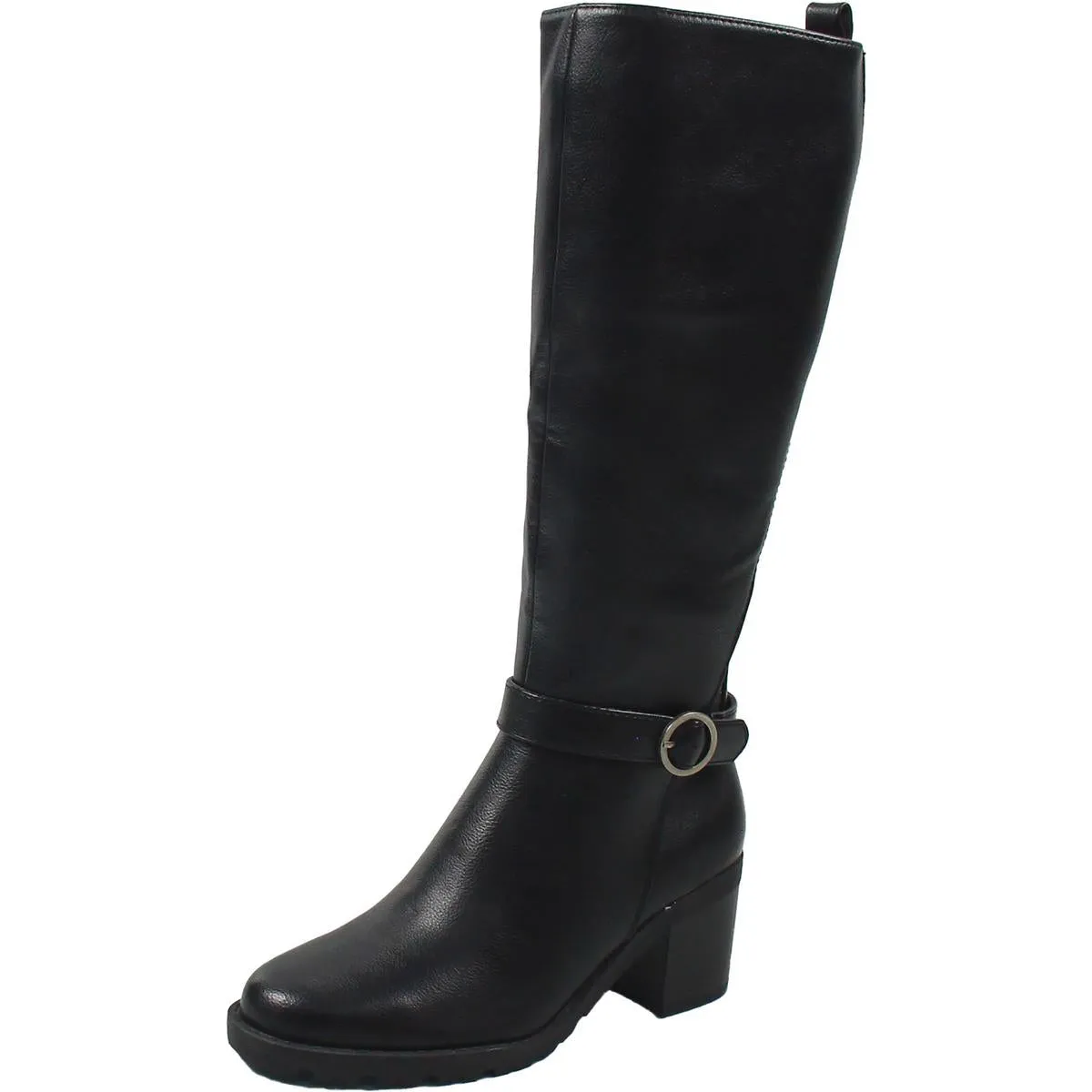 DYLIA Womens Buckle Manmade Mid-Calf Boots