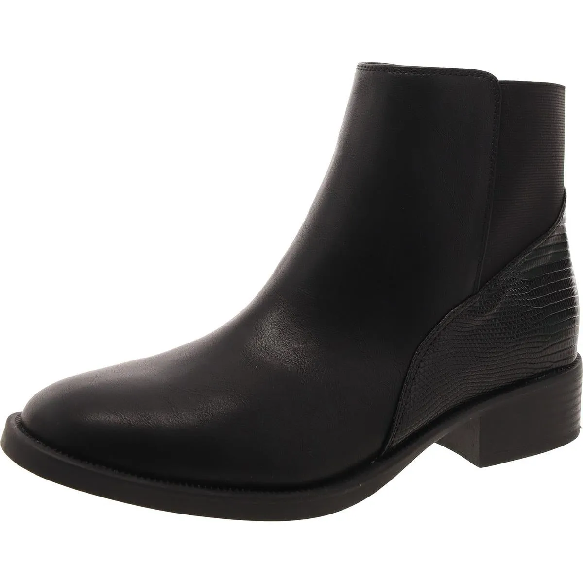 Edwinaa Womens Faux Leather Animal Print Booties