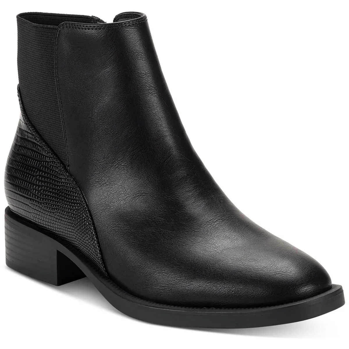 Edwinaa Womens Faux Leather Animal Print Booties