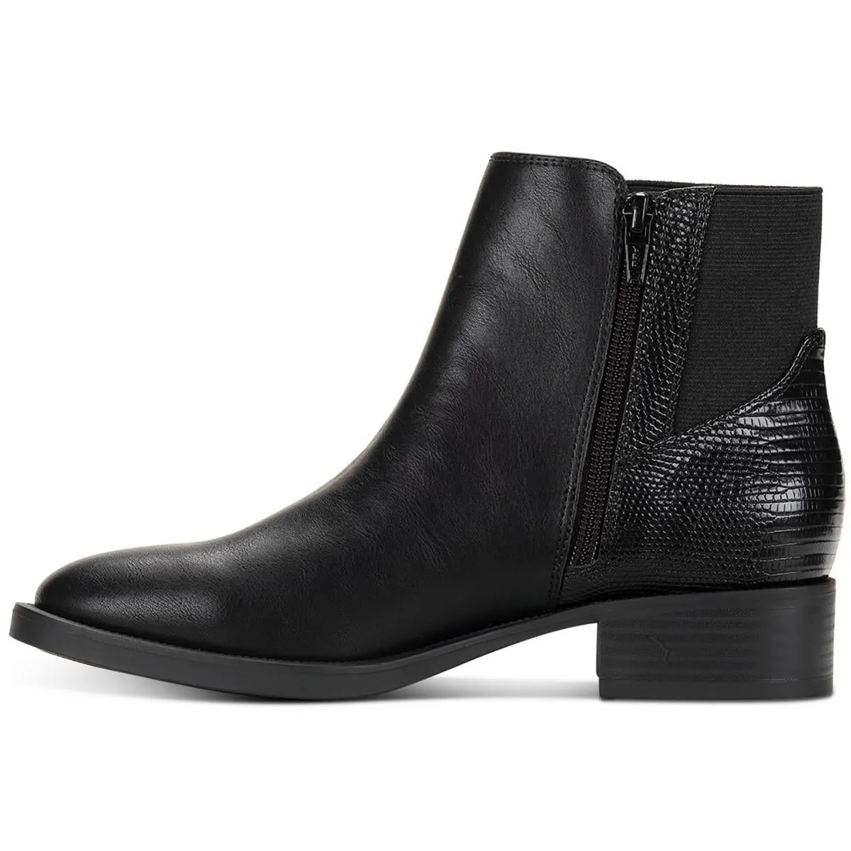 Edwinaa Womens Faux Leather Animal Print Booties