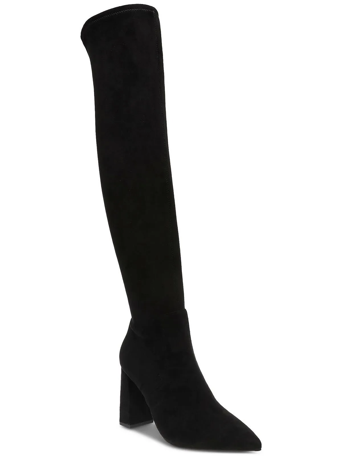 Eileene Womens Faux Suede Pointed Toe Over-The-Knee Boots
