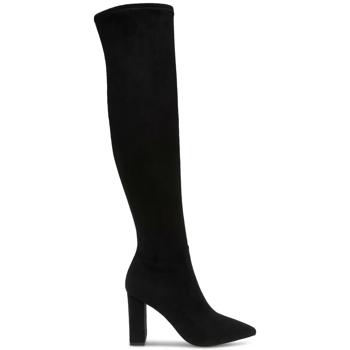 Eileene Womens Faux Suede Pointed Toe Over-The-Knee Boots