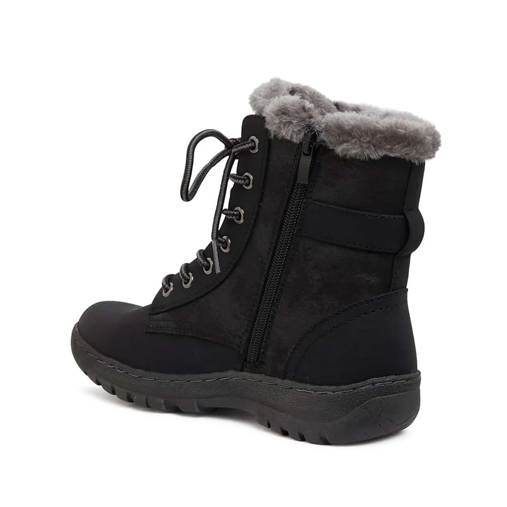 Elf Boot in Black Smooth