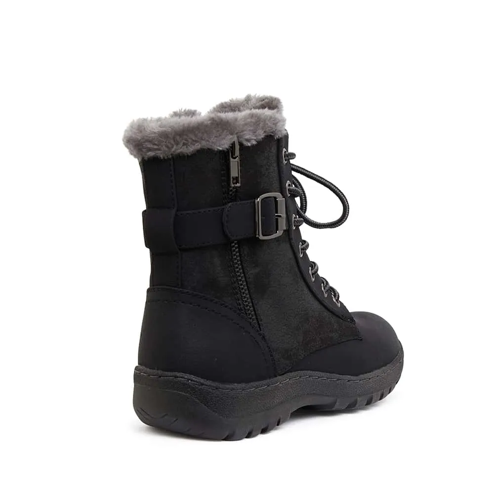 Elf Boot in Black Smooth