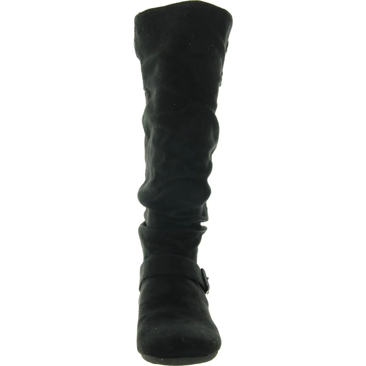 ELLA WAY Womens Buckle Faux Suede Mid-Calf Boots