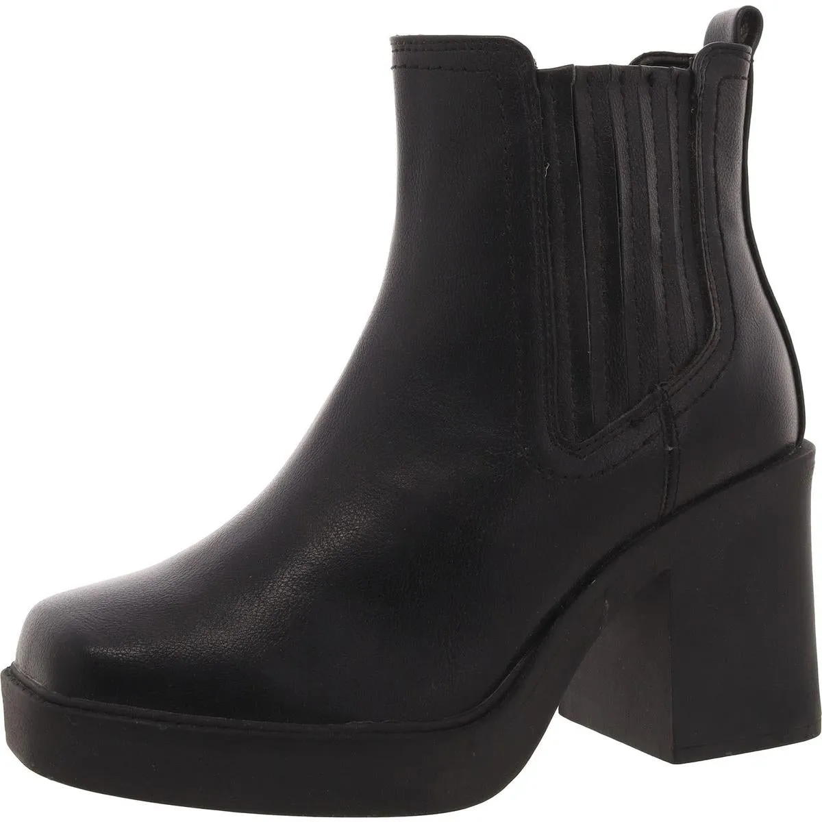 Emire Womens Faux Leather Pull On Chelsea Boots