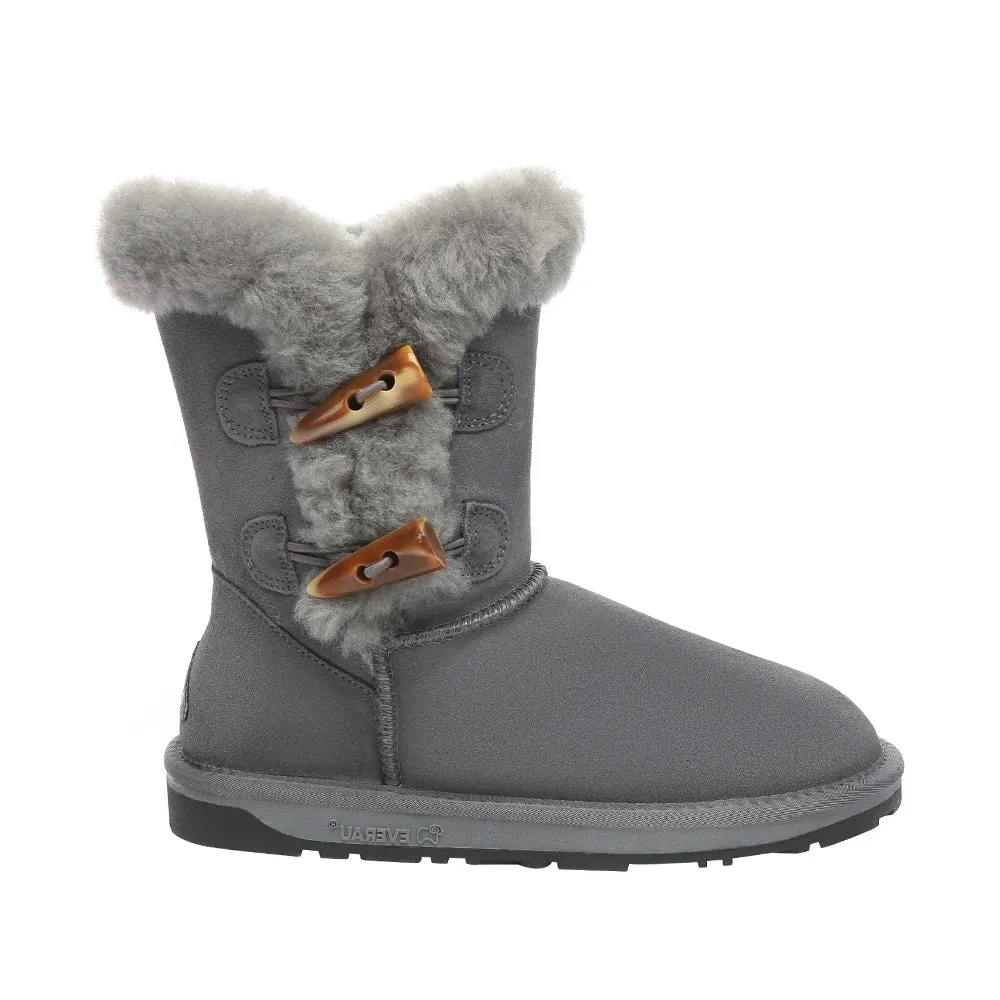 EverAu Australia Women Stork Horn Toggle button Short Boots