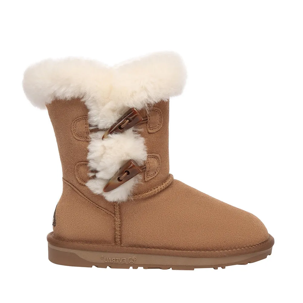 EverAu Australia Women Stork Horn Toggle button Short Boots