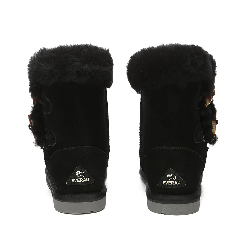 EverAu Australia Women Stork Horn Toggle button Short Boots
