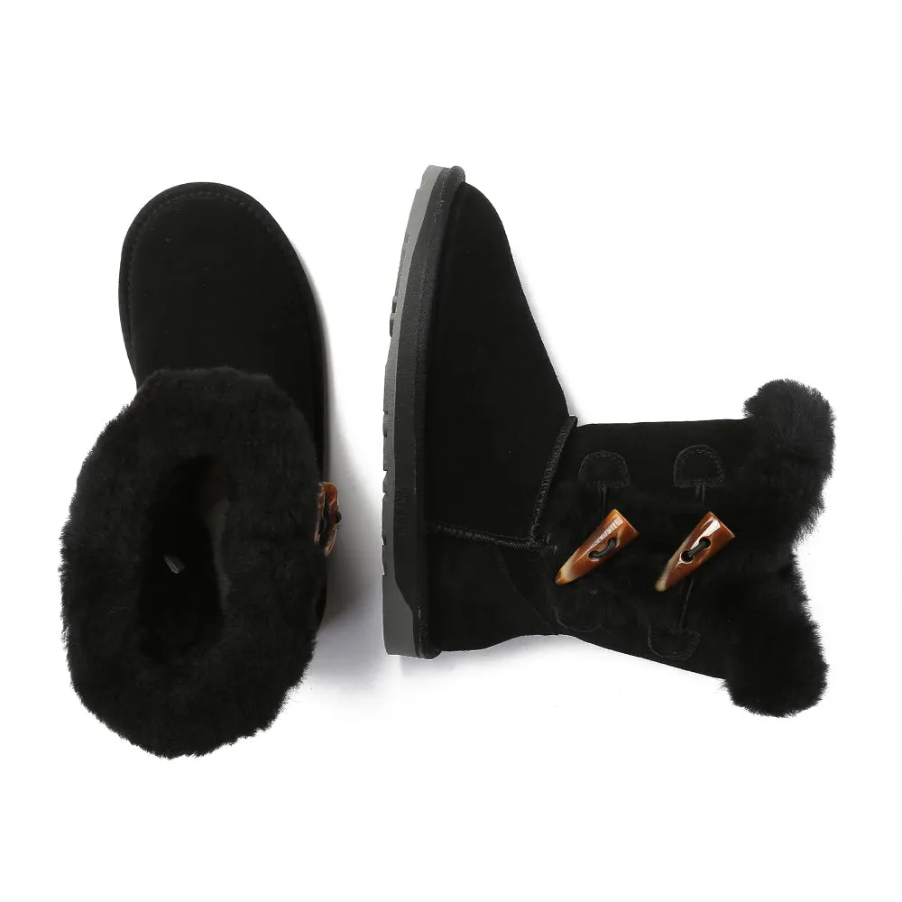 EverAu Australia Women Stork Horn Toggle button Short Boots