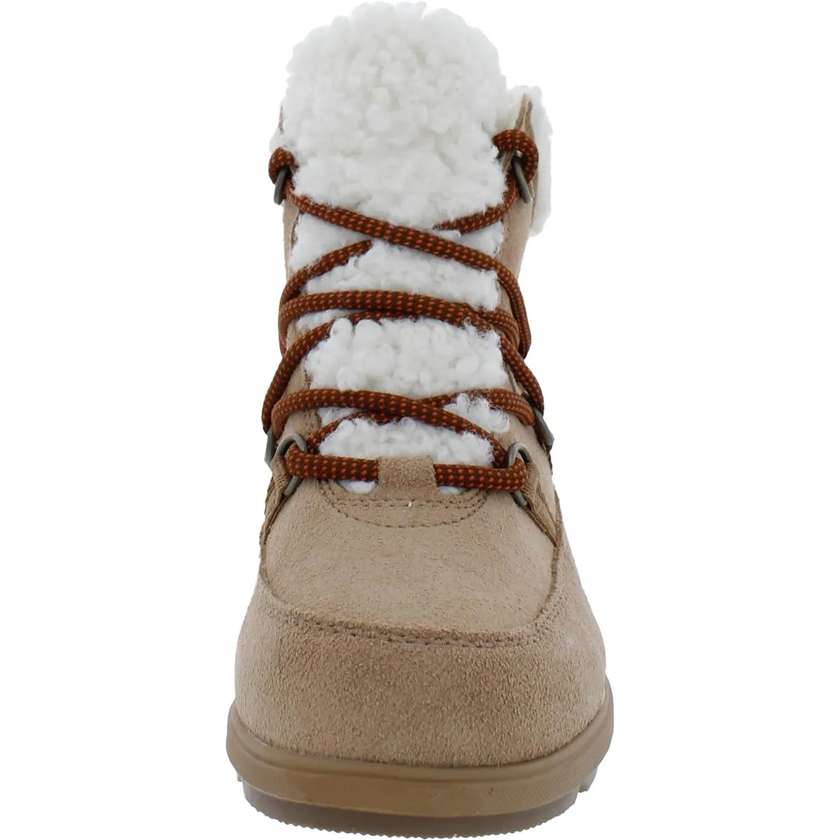 Evie Cozy Womens Suede Faux Fur Hiking Boots