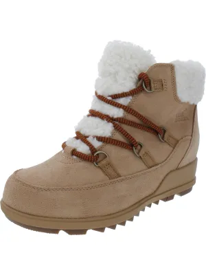 Evie Cozy Womens Suede Faux Fur Hiking Boots