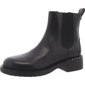 Fancy Womens Block Heel Leather Ankle Boots