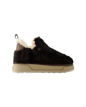 Faux Fur Malibu Ankle Boots - Amiri - Leather - Brown
