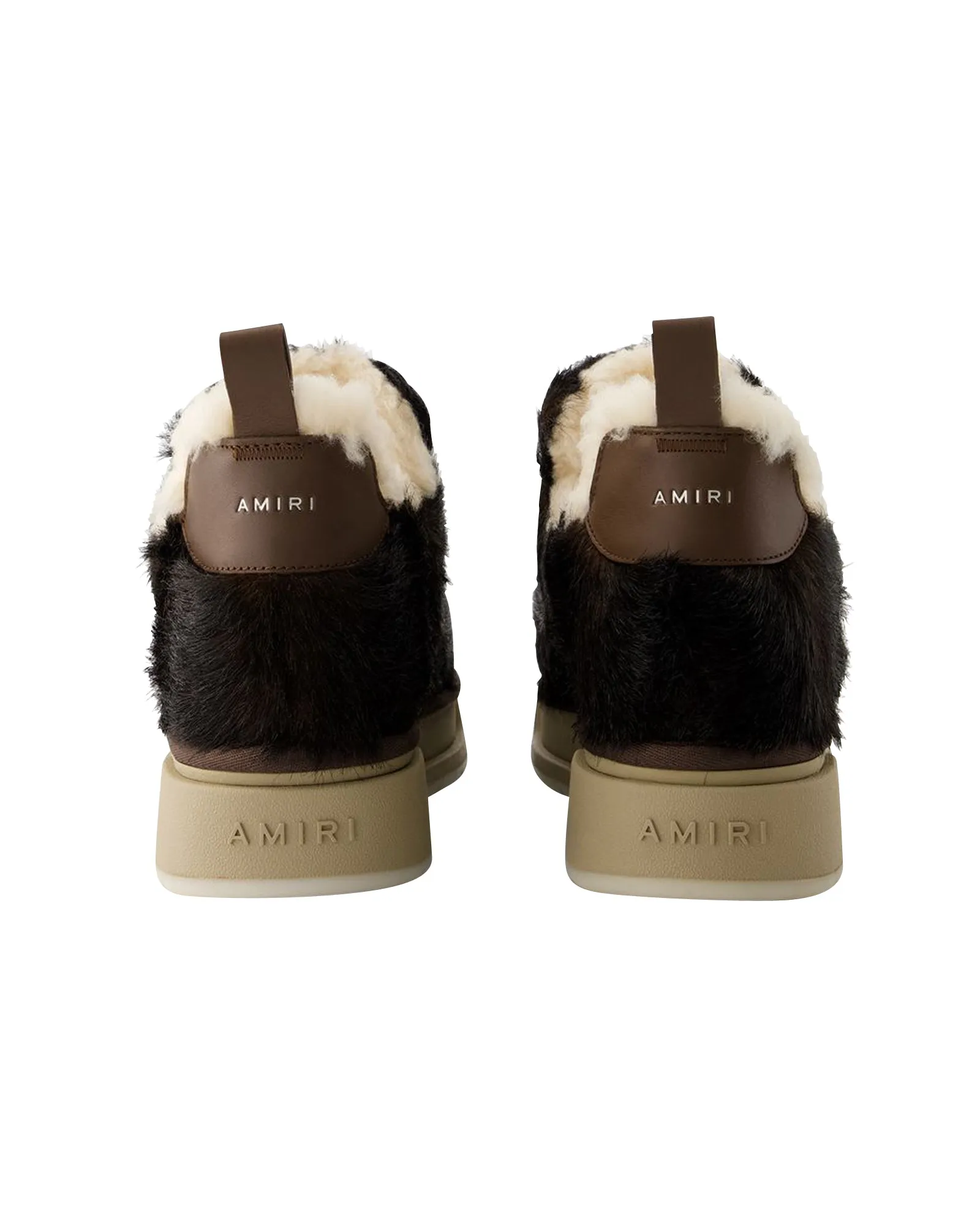 Faux Fur Malibu Ankle Boots - Amiri - Leather - Brown