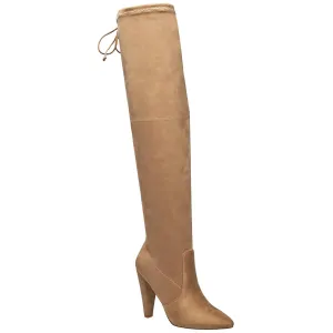 FCJORDN106DS Womens Lace-Up Faux Suede Over-The-Knee Boots