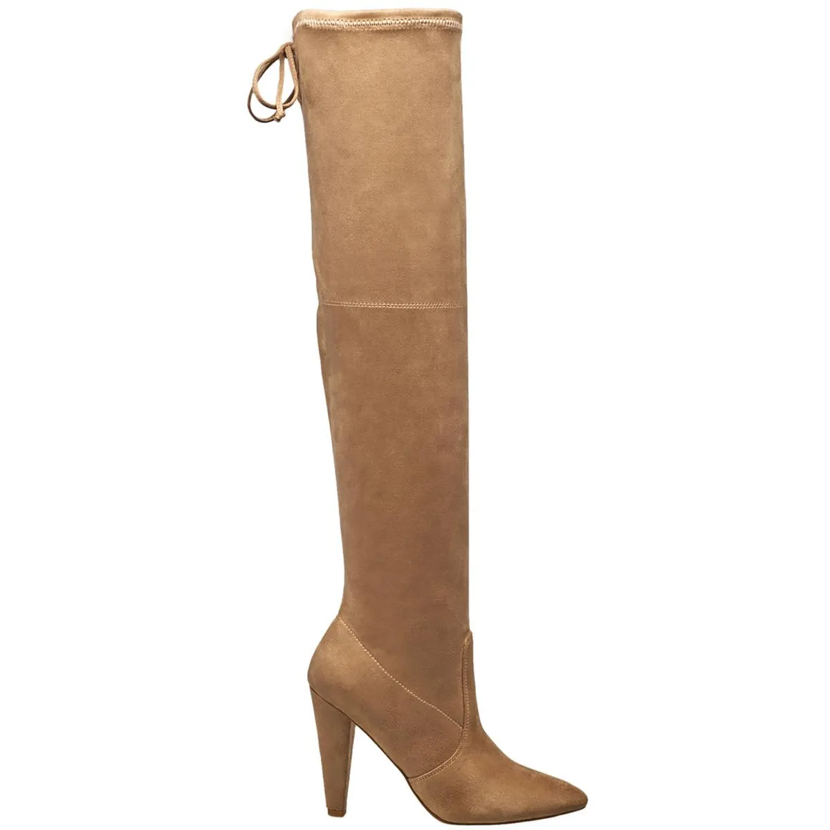 FCJORDN106DS Womens Lace-Up Faux Suede Over-The-Knee Boots