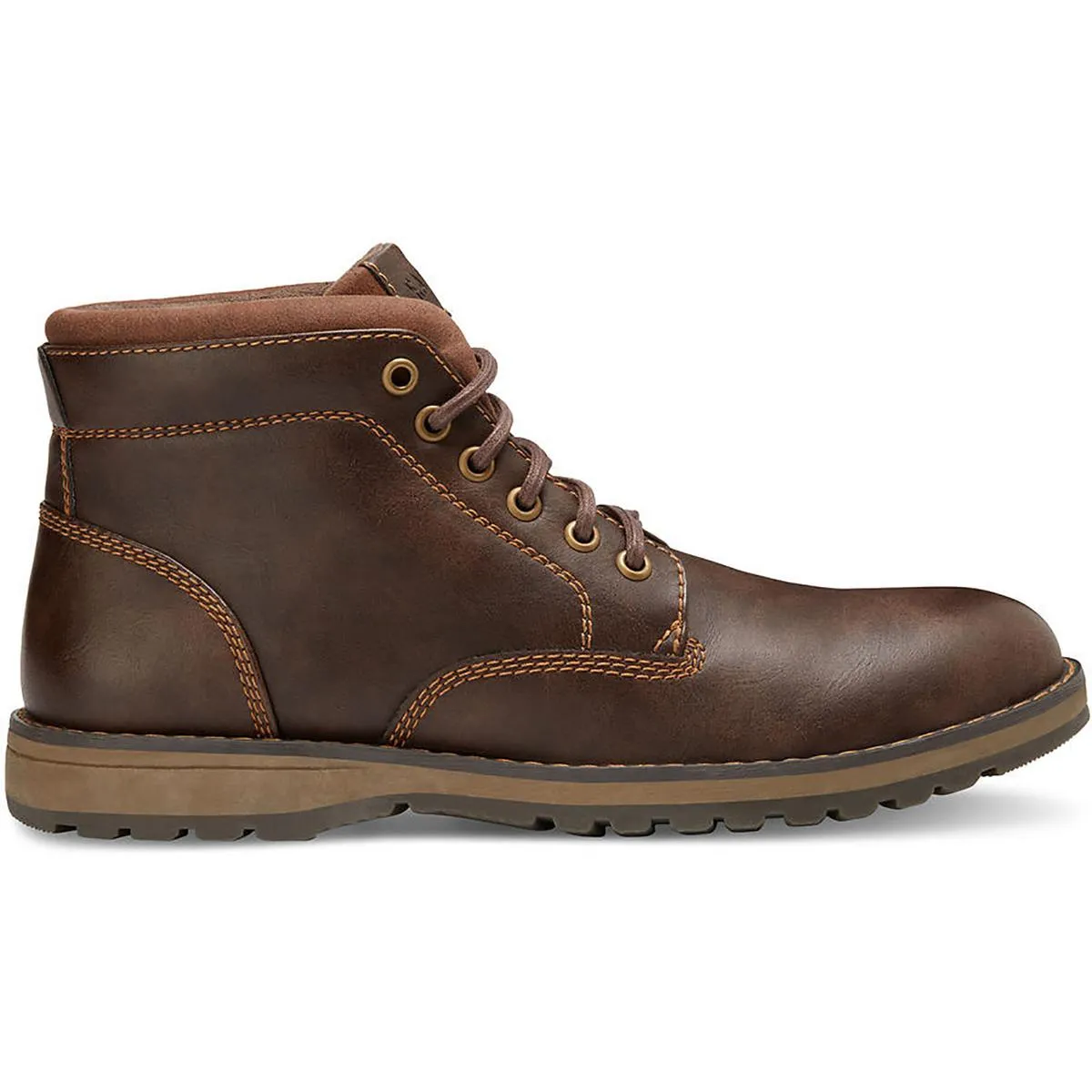 Finn Mens Faux Leather Memory Foam Chukka Boots