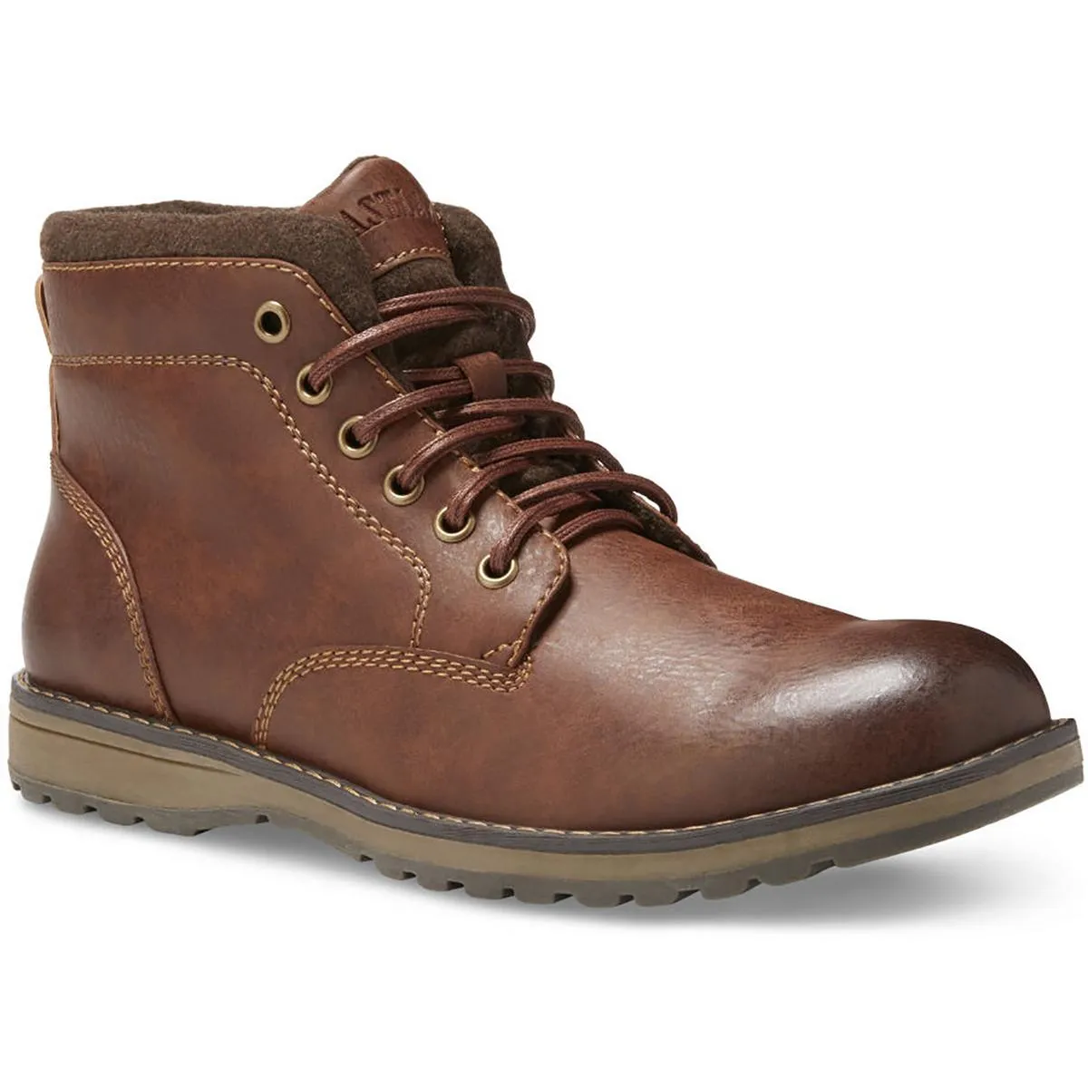 Finn Mens Faux Leather Memory Foam Chukka Boots