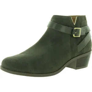 Finn Womens Zipper Block Heel Ankle Boots