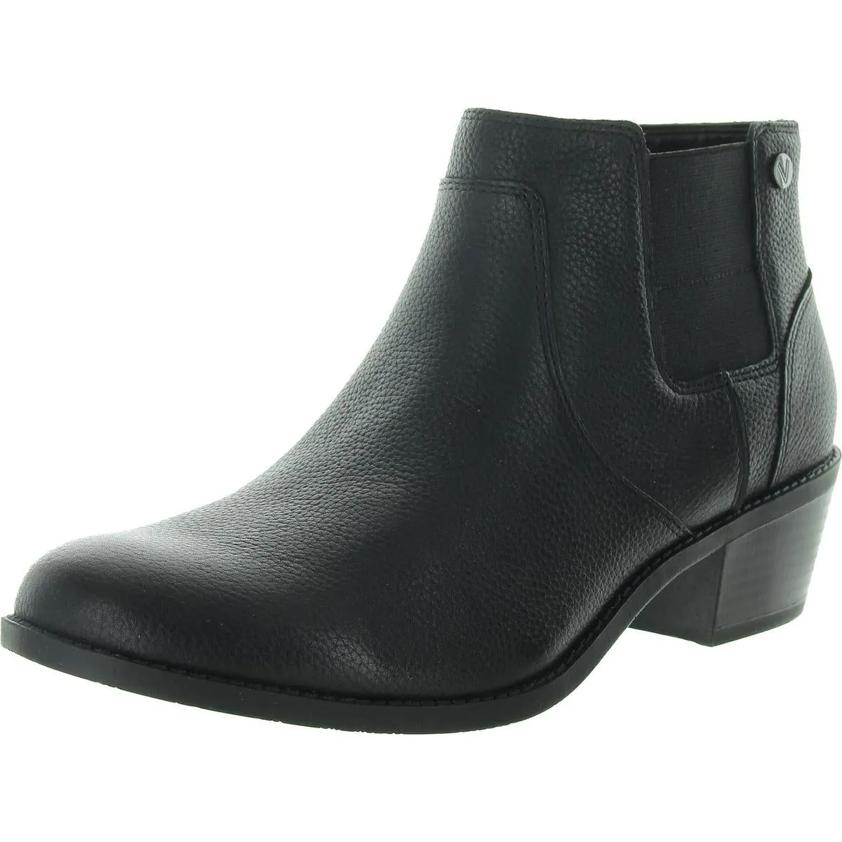 Finn Womens Zipper Block Heel Ankle Boots