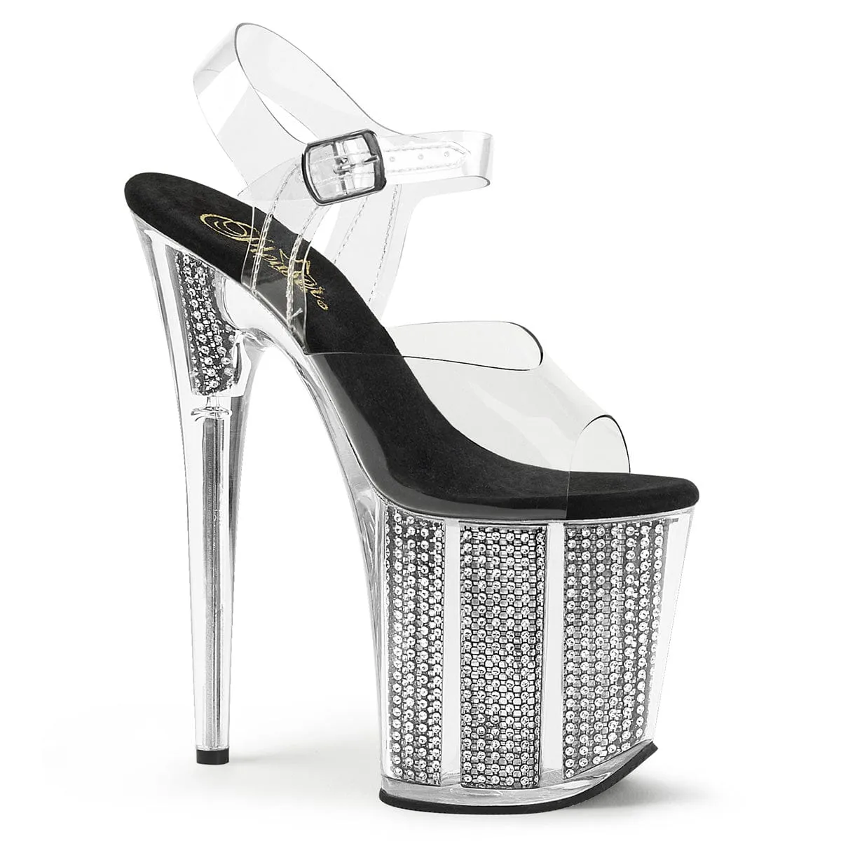 FLAMINGO-808SRS Clear/Black Simulated Rhinestones