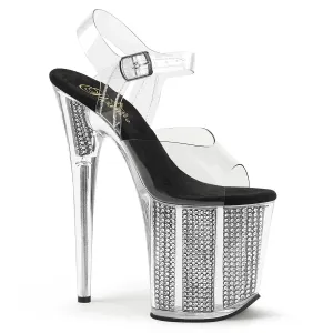 FLAMINGO-808SRS Clear/Black Simulated Rhinestones