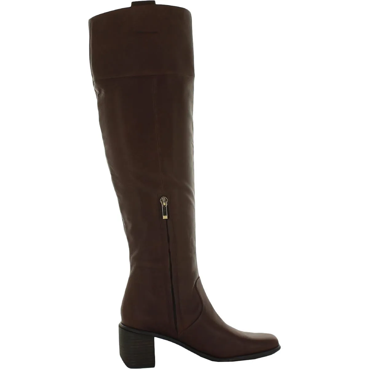 Forla Womens Leather Square Toe Over-The-Knee Boots