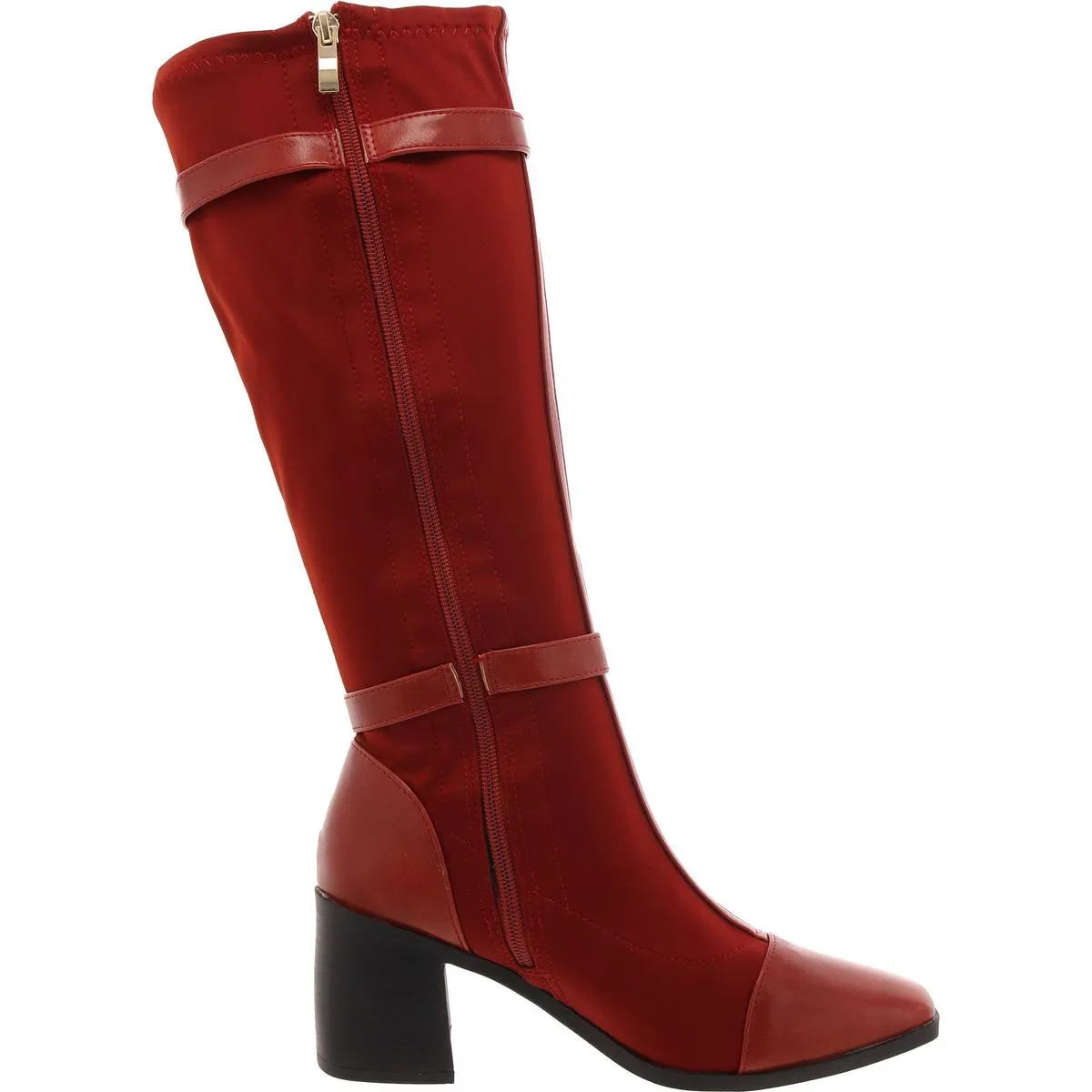 Gaibree Womens Faux Leather Solid Knee-High Boots