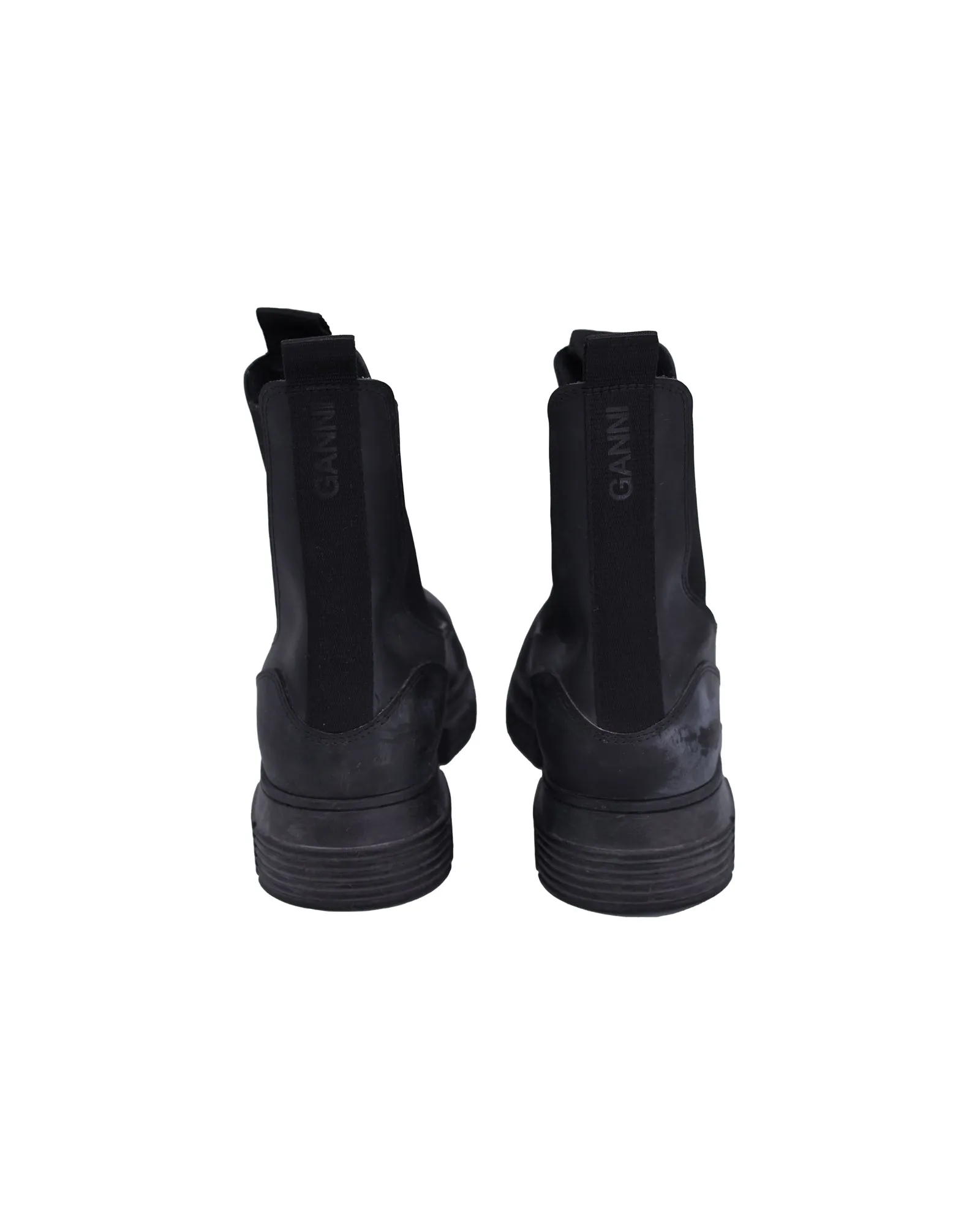 Ganni Chelsea Rain Boots in Black Recycled Rubber