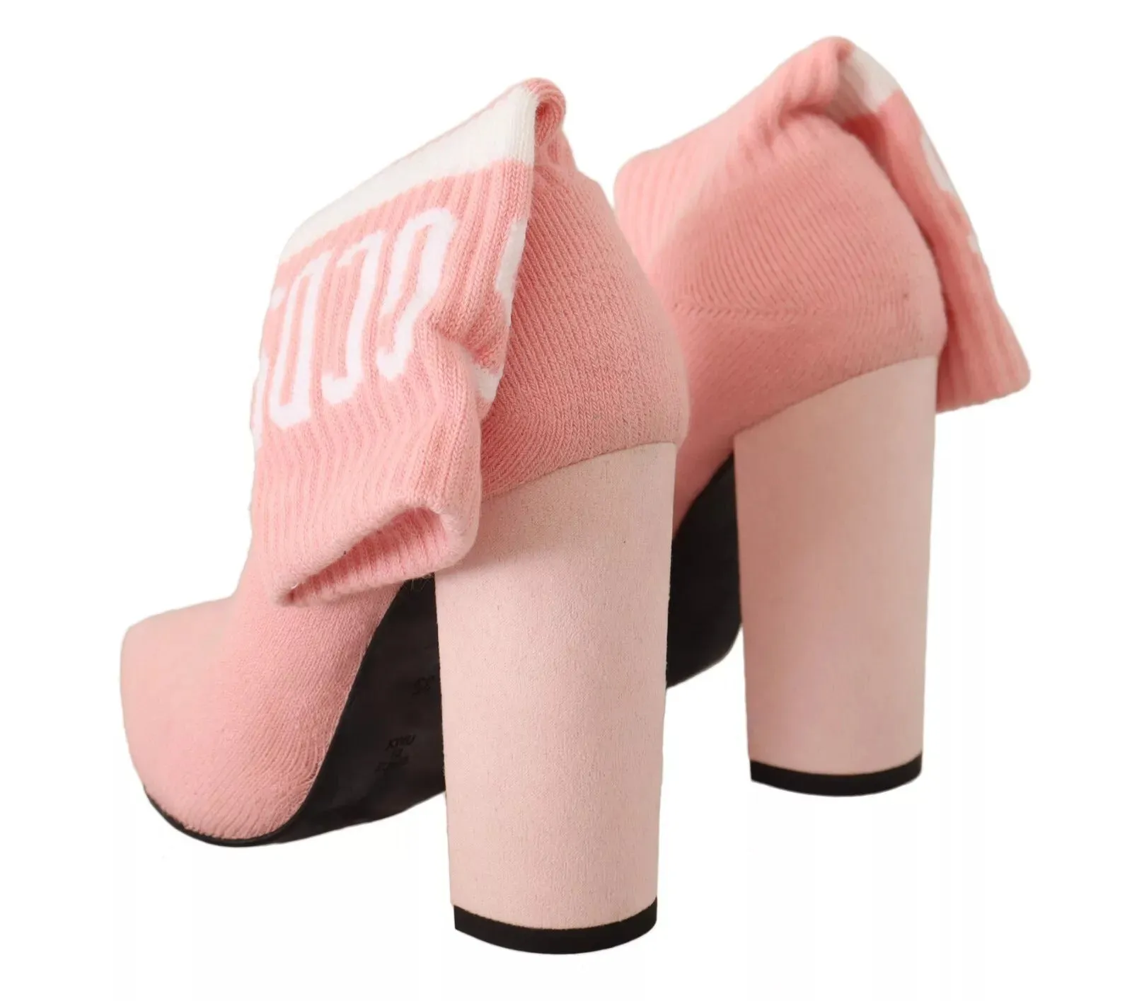 GCDS Suede Logo Socks Block Heel Ankle Boots Women's Shoes (Pre-Owned)