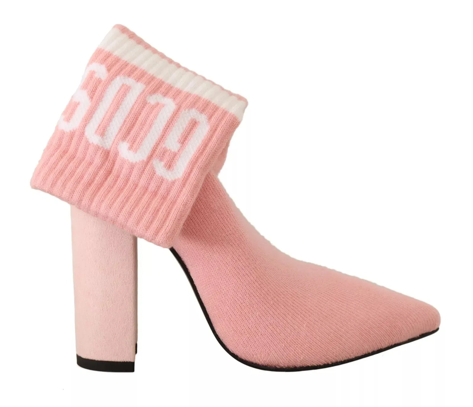 GCDS Suede Logo Socks Block Heel Ankle Boots Women's Shoes (Pre-Owned)