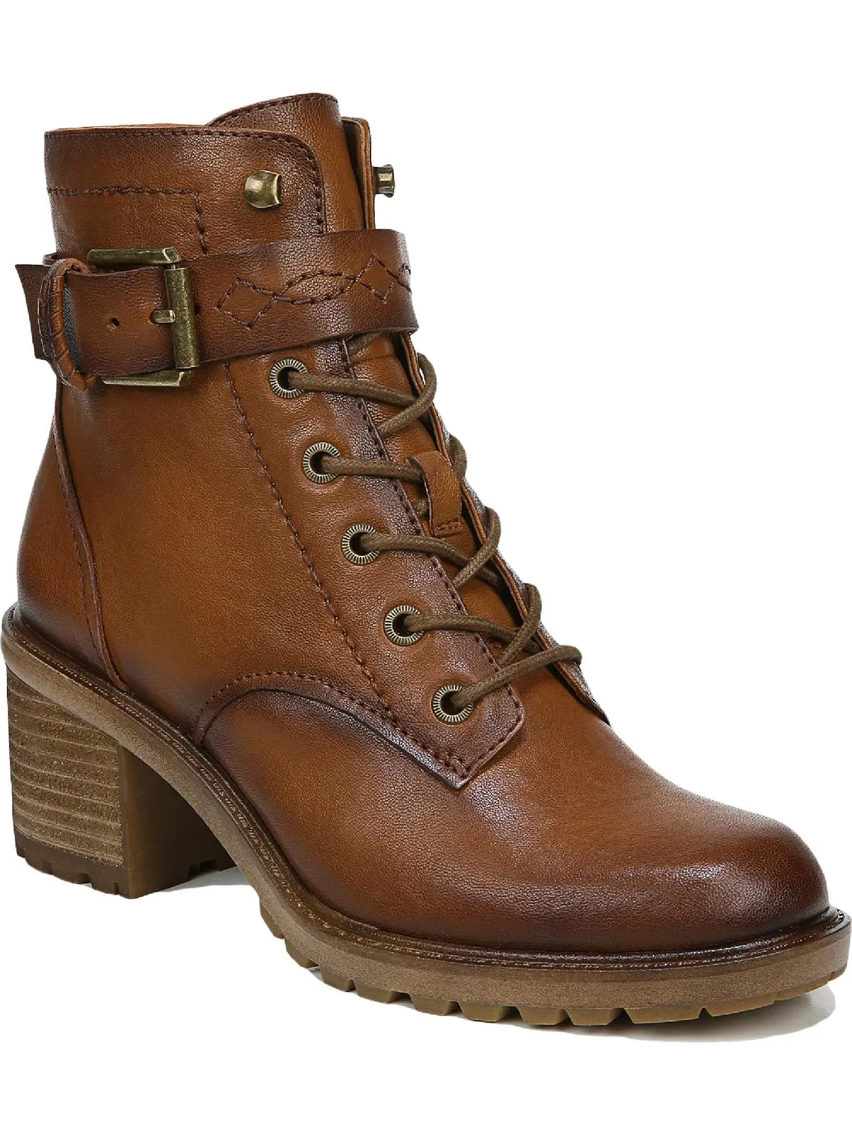 Gemma Womens Zipper Booties Combat & Lace-up Boots