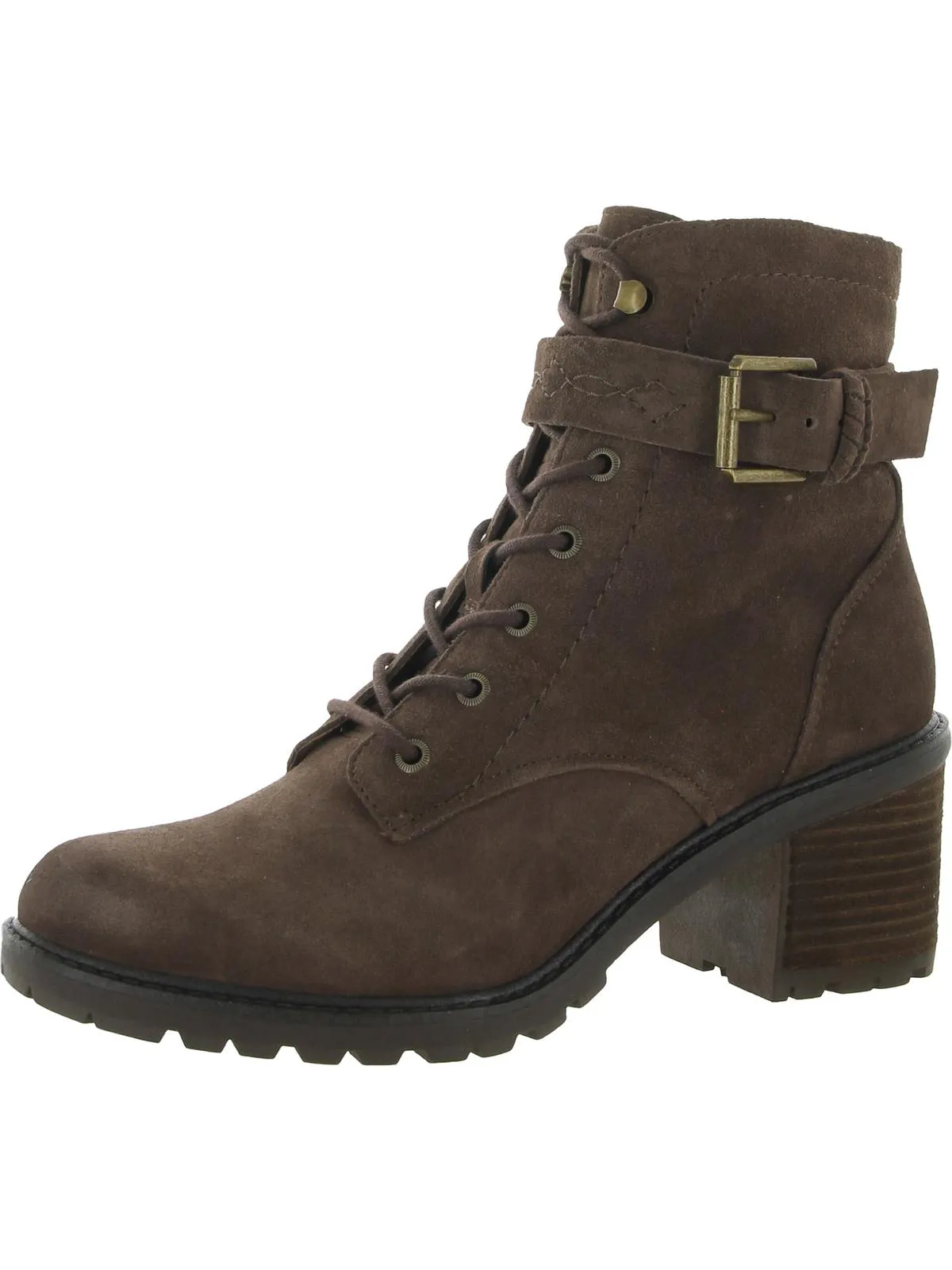 Gemma Womens Zipper Booties Combat & Lace-up Boots