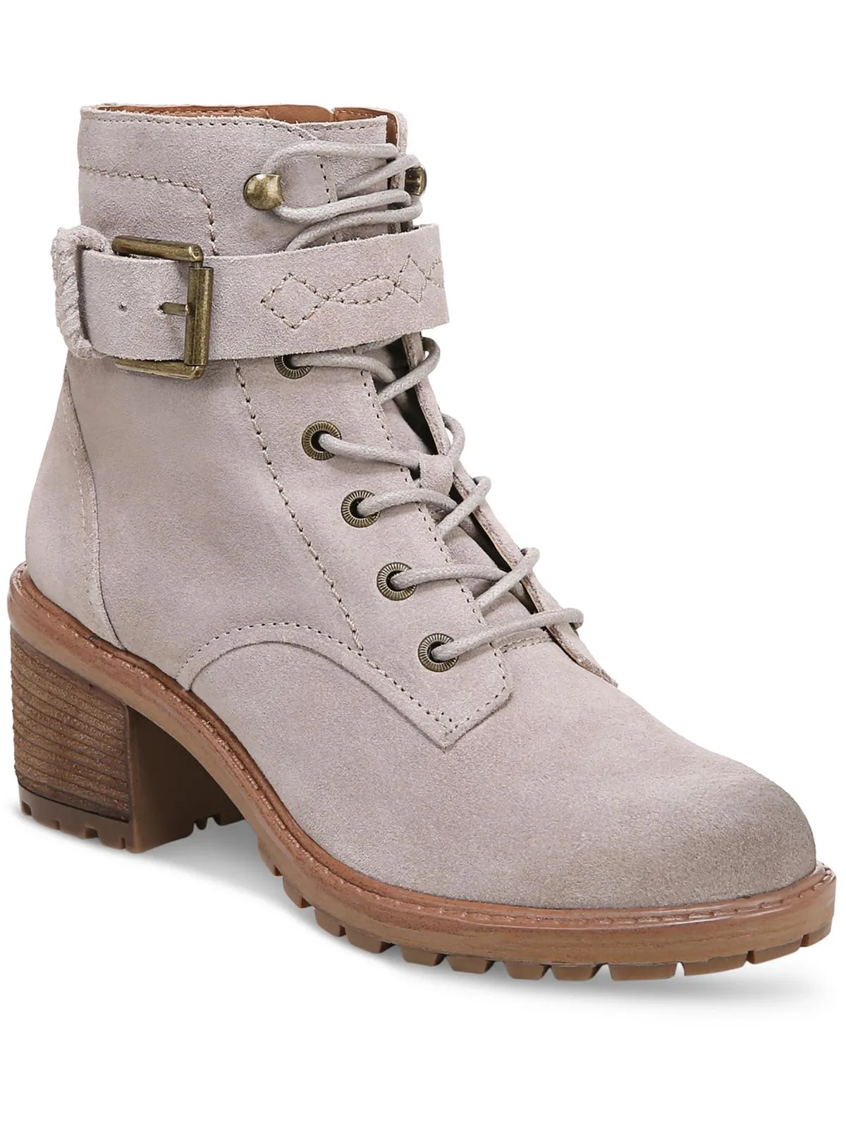 Gemma Womens Zipper Booties Combat & Lace-up Boots