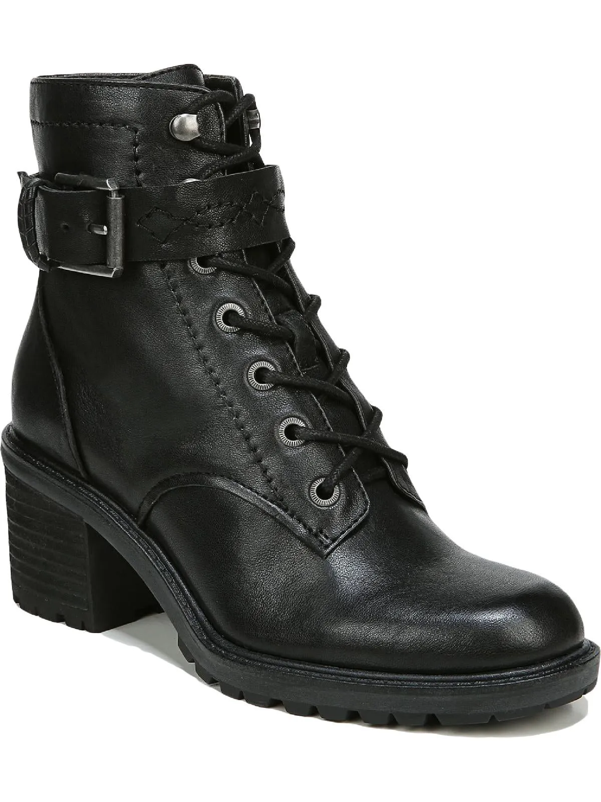 Gemma Womens Zipper Booties Combat & Lace-up Boots