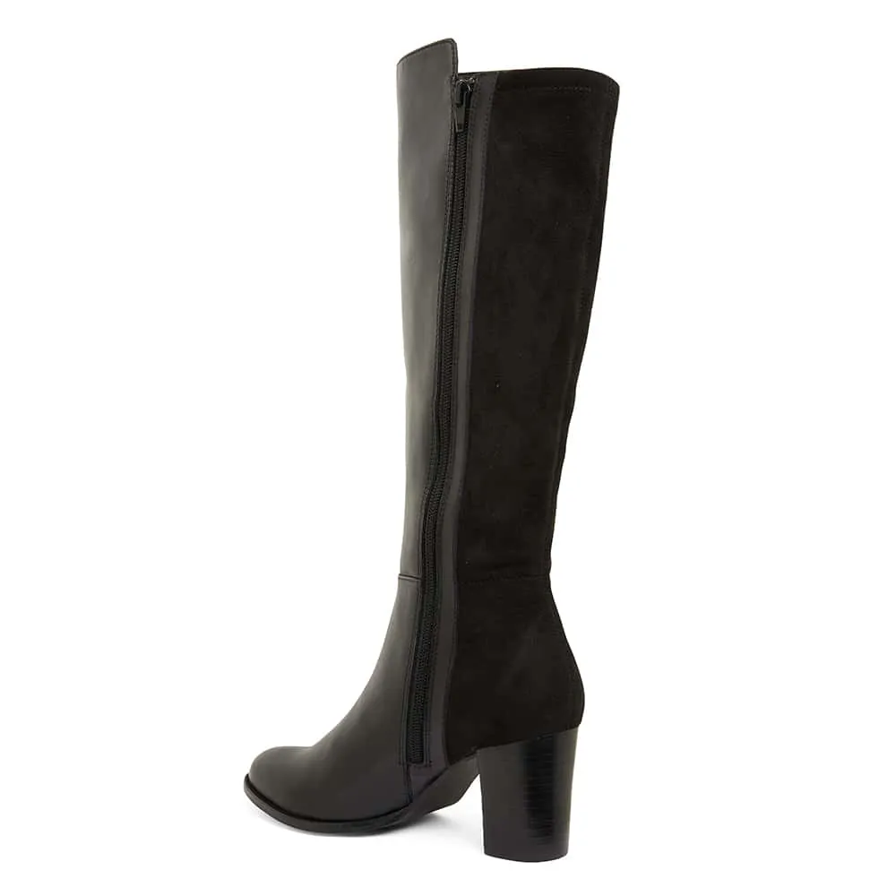 Gianna Boot in Black Leather