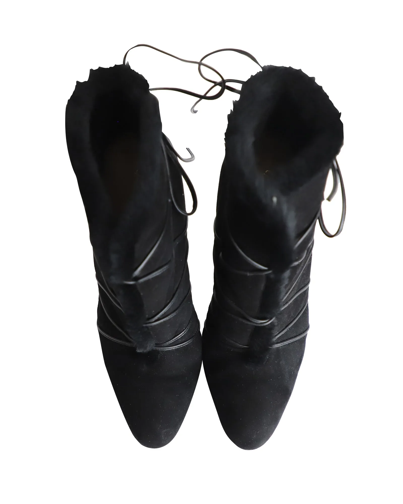 Gianvito Rossi Aspen Lace-up Ankle Booties in Black Suede